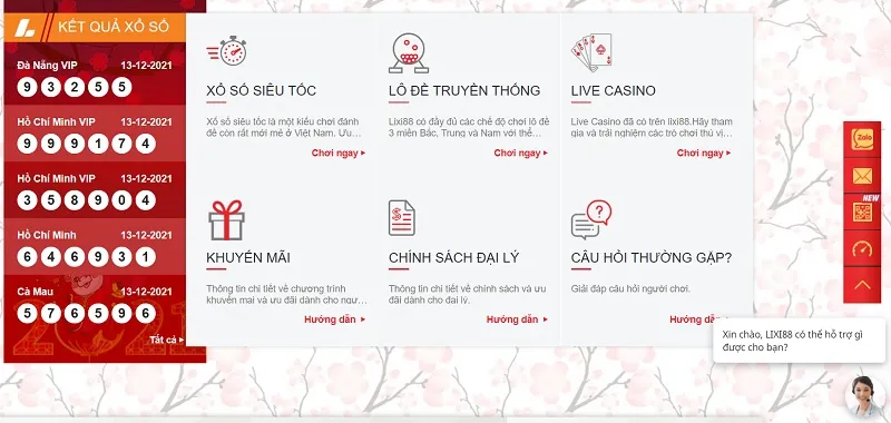 Hỗ trợ nhanh chóng với Lixi88