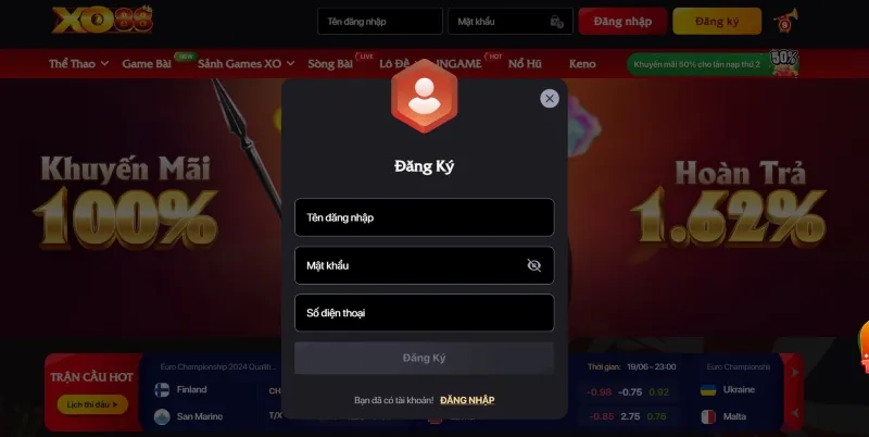 đăng ký Xo88